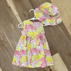 Nine West Pink and Yellow Floral Dress
